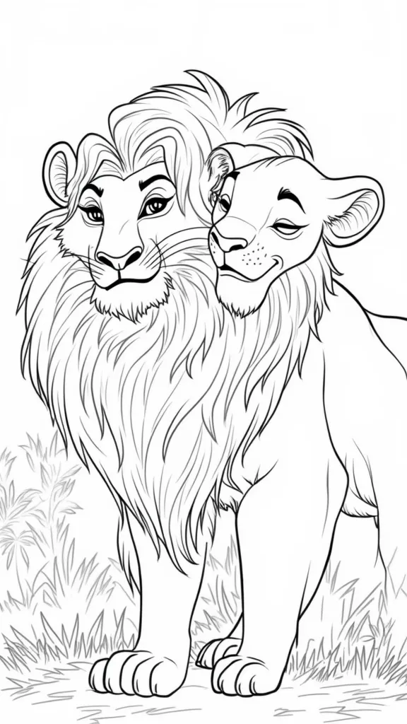 coloriage imprimable lion king